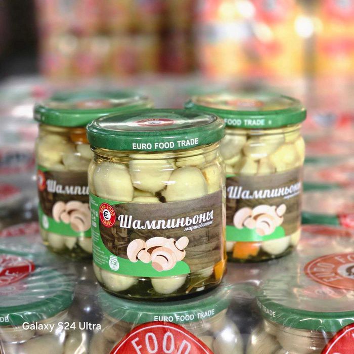 грибы шампиньоны маринованные 1л 0.43 0.35 marinadlangan shampinionlar