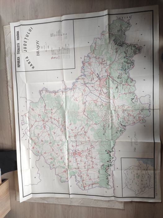 Harta veche judetul Brașov comunista 1981