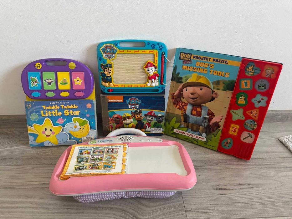 Pachet 4 jucării educative în limba engleză 3+ — LeapPad, Paw Patrol, Bob the Builder, Twinkle Twinkle Little Star