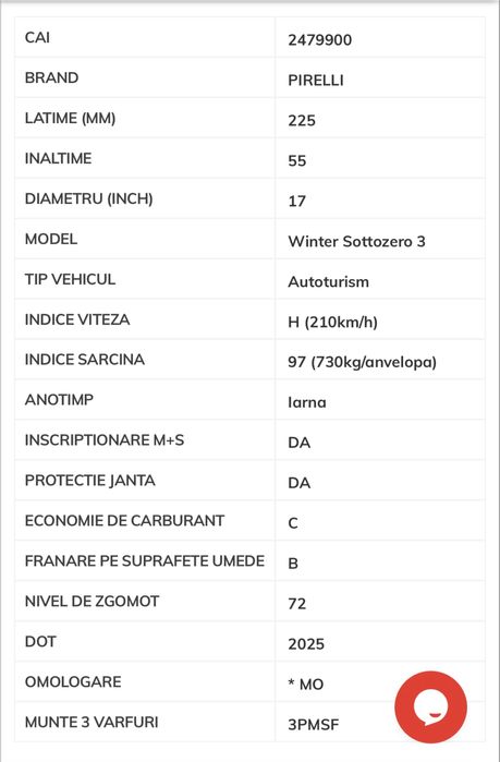 Jante originale BMW cu anvelope de iarna 225-55-17 M+S X1/X2,seria 3,5