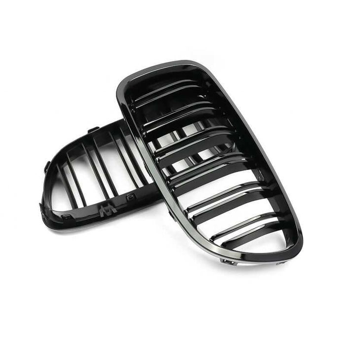Решетки Бъбреци за БМВ BMW 5 серия F10 F11 2010+ Черен Гланц Двойни