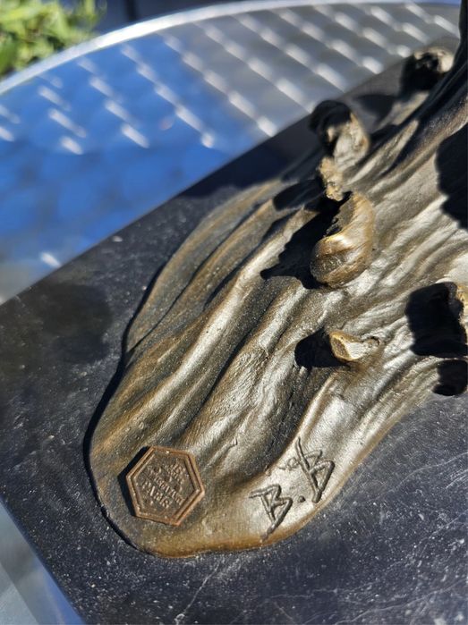 Statuetă decorativă "Sirena și Luna" – bronz patinat pe bază de marmură