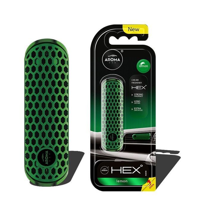 Odorizant auto grila ventilatie Aroma Fancy Shapes Polymer HEX Lemon