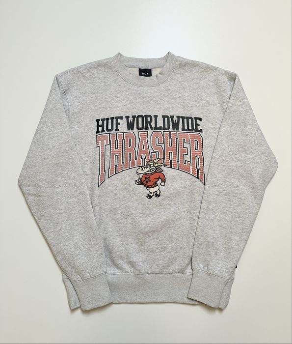 HUF x Thrasher Sweatshirt Gri – Bluza