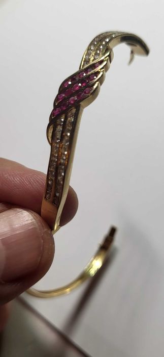 Bratara superba din aur galben 18k cu rubine 0.75ct + diamante 1.05ct