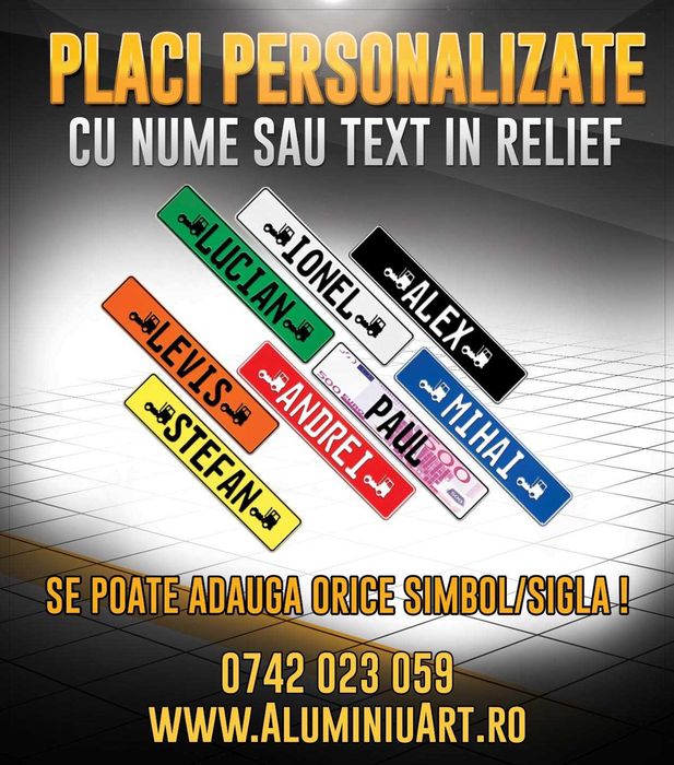 Placute personalizate cu nume tip numar auto Bucuresti Sectorul 1 • OLX.ro