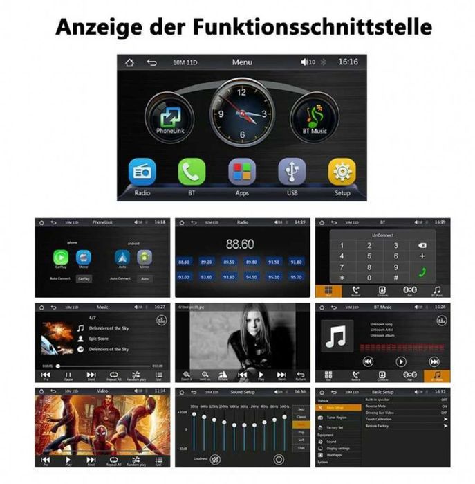 Android Авто Радио с Навигация – Безжичен CarPlay и Bluetooth, 7 инча