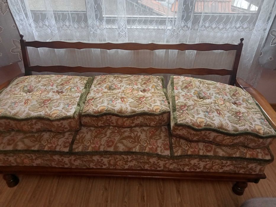 Pat si 2 fotolii stil clasic-import Germania-lemn masiv-OFERTA