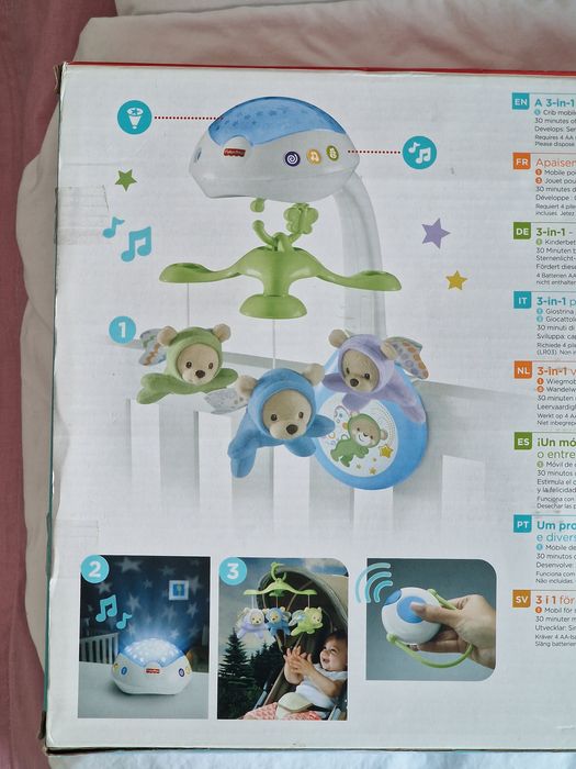 Музикална въртележка за кошара Fisher Price - Мечета и пеперуди