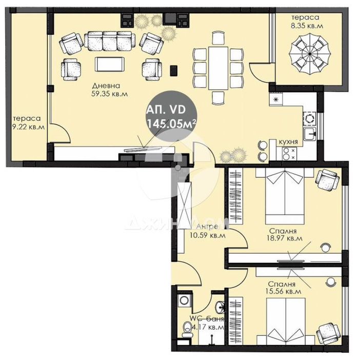 Продава се Тристаен апартамент в Несебър - 84 кв.м за 1608 €/кв.м - Снимка #3