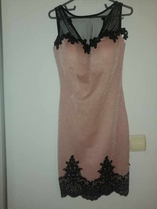 Rochie roz pudra cu sclipici