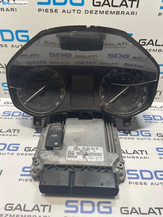 Kit Pornire ECU Calculator Motor Cip Cheie Ceas Bord Imobilizator Skoda Octavia 2 2.0 TDI BKD 2004 - 2008 Cod 03G906016HF 0281012292 [2729X] [2730X]