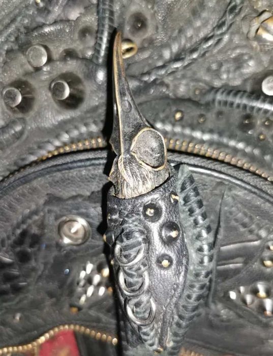 Geanta/ghiozdan din piele naturala Unik, stil gothic, rock