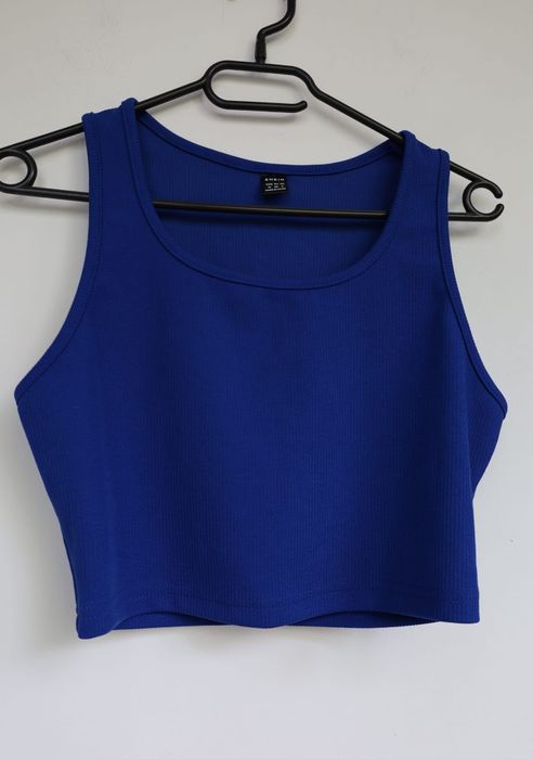 Top allbastru scurt Shein M