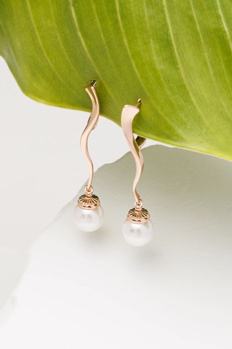 Cercei cupru placat cu aur roz