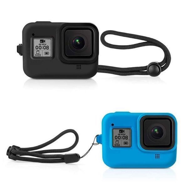 Силиконов калъф за GoPro Hero 8 Black, Черен/Син