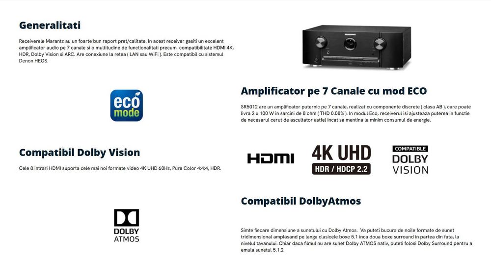 Receiver Audio-video Marantz SR-5012 7.2 - negru