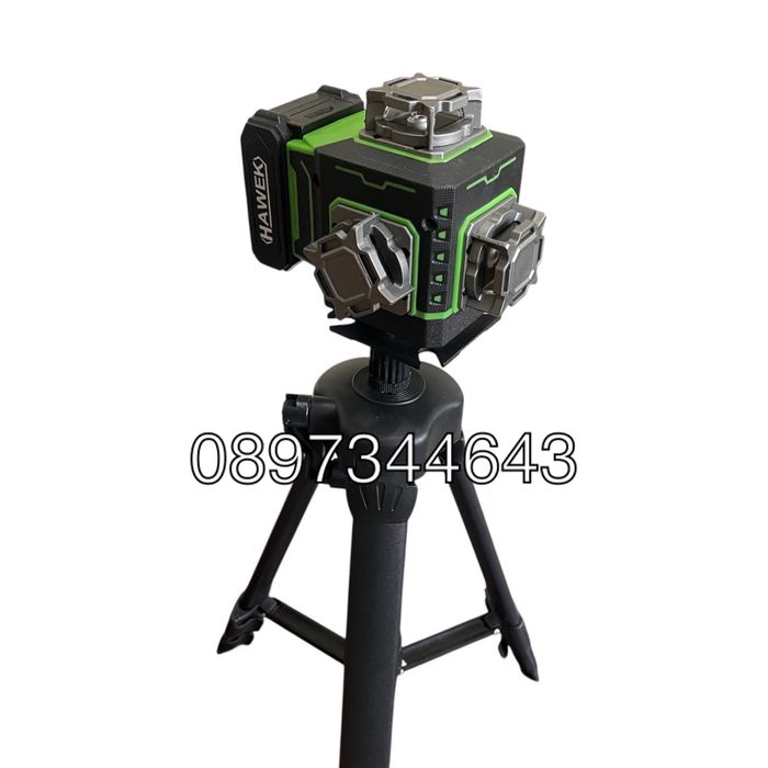 Лазерен нивелир HAWEK 4D 16 линии  + лазерна ролеткд 50м