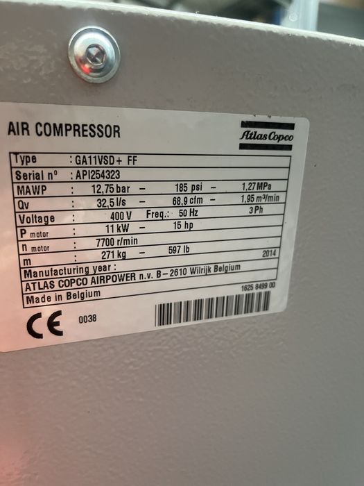Compresor cu surub 11 kw sh Atlas Copco