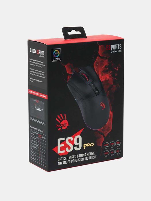 NET Проводн игровая мышь Bloody ES9PRO STONEBLACK ESports Gaming Mouse