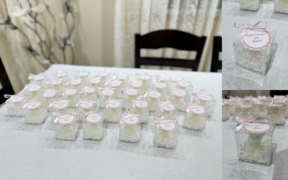 Подаръчета за гости - соево мече свещ (кръщение, рожден ден, погача)