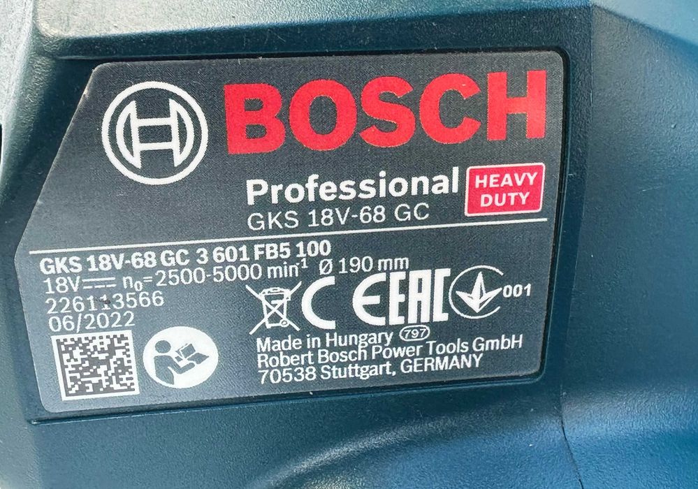 BOSCH GKS 18V-68 GC - Безчетков циркуляр 2x18V 5.0Ah перфектен!