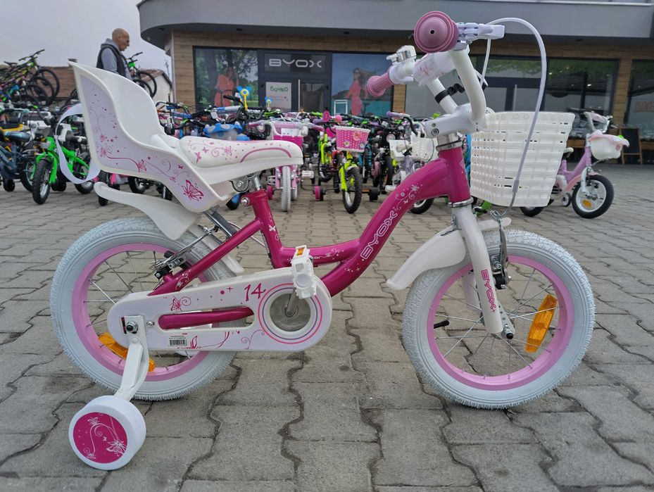 BYOX Велосипед 14" FLOWER розов