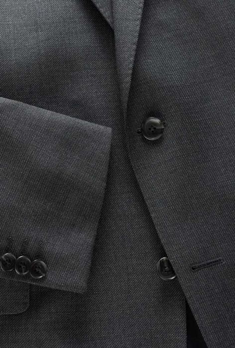 Sacou blazer L XL slim Eduard Dressler lana super 130's gri inchis