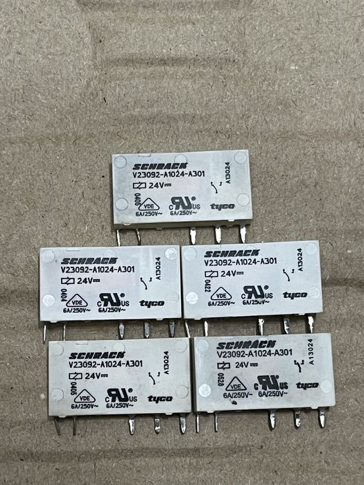5x Releu SCHRACK 24VDC 6A V23092-A1024-A301 – TE Connectivity, PCB