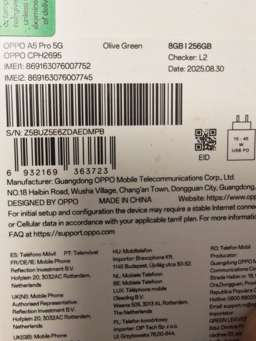 Oppo A5 PRO 5G .
