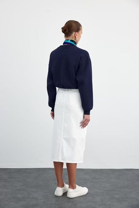 New! Асиметрична дънкова пола в бяло S, M, L