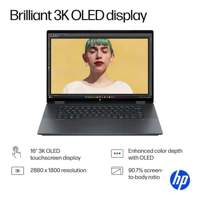 Laptop 2-in-1 HP Envy OmniBook X Flip 16" 3K OLED 120Hz Intel Ultra 9 288V 32GB Ram 2TB SSD Win11 Firma-Factura-Garantie Alien-Store