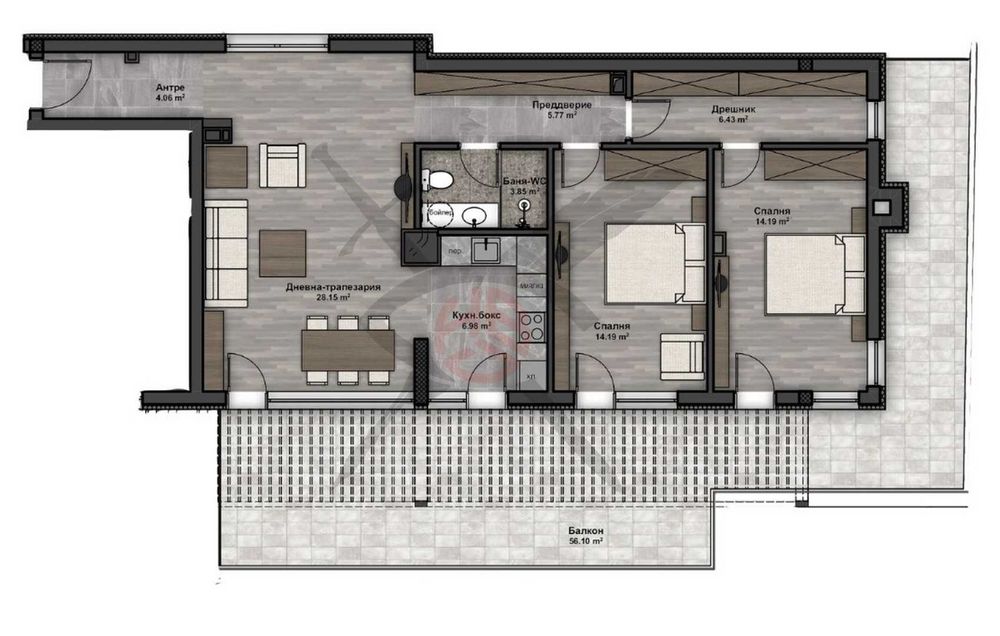 Тристаен апартамент в ж.к. Люлин 4 № 964-28248