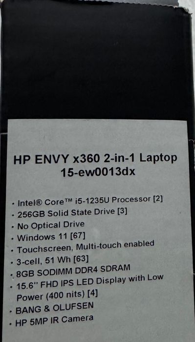 Hp envy 15 x360. Karobka doc