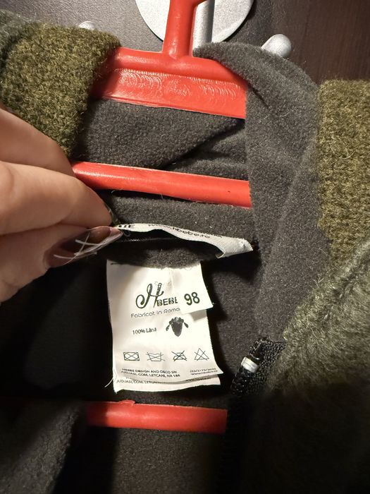 Salopetă din Lână Fiartă cu Fermoar și Glugă marime 98