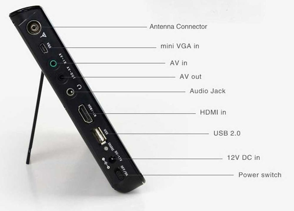 Портативен телевизор с цифров тунер DVB T2 за кола камион автомобил