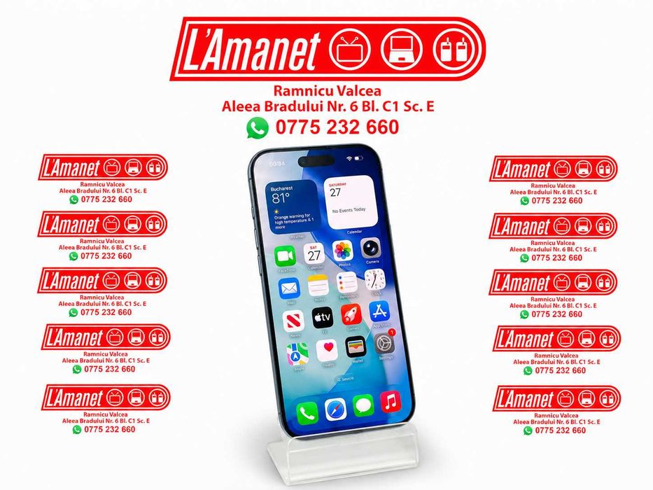 iPhone Air White 256GB Neverlocked 100% Bateria Stare Excelenta Garantie 22 mai 2027