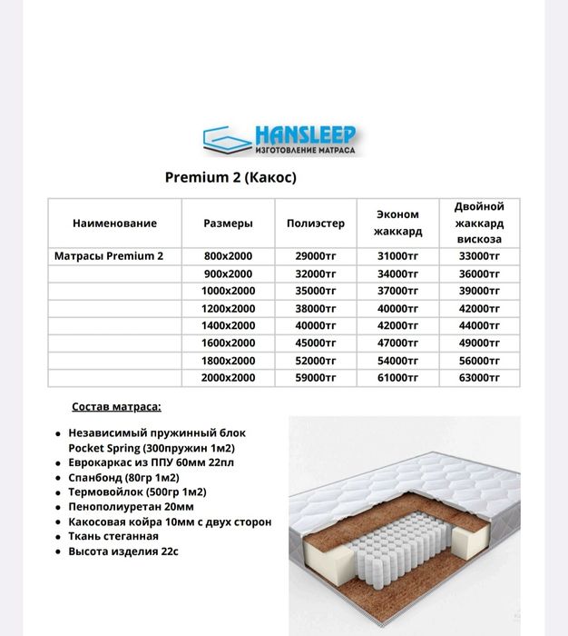 Матрасы по оптовым ценам