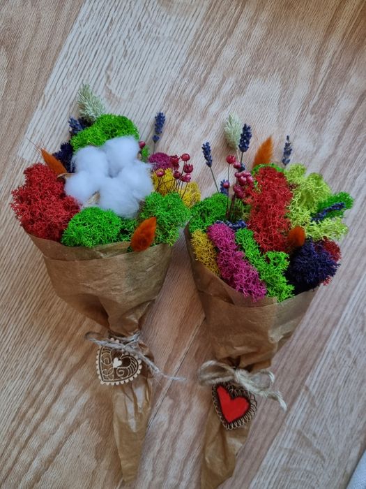 Buchete licheni și flori uscate cu mesaj