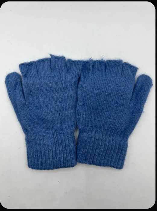 Варежки вязаные без пальцев, митенки