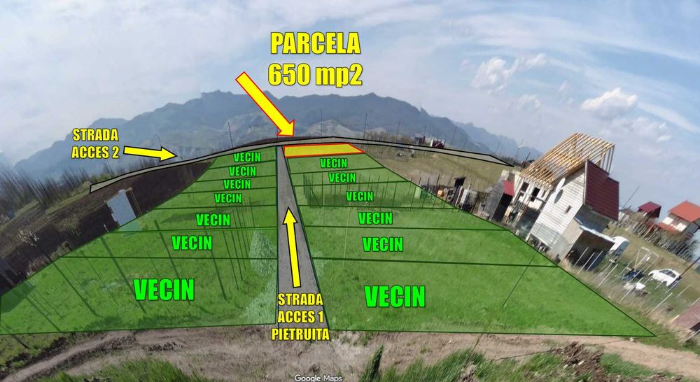 Teren intravilan 650 mp Oarda de Sus | DUBLU FRONT | 2 accese | Panorama | PUZ - 6 km de Alba Iulia