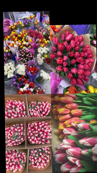 Готовые букеты тюльпан