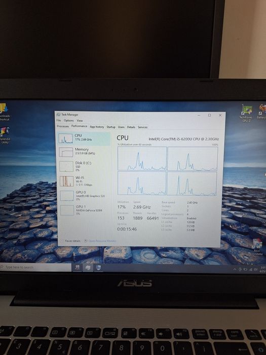 Laptop Asus X555UJ , i5 6200U, 4GB , ssd 256 GB, GeForce 920M 2Gb