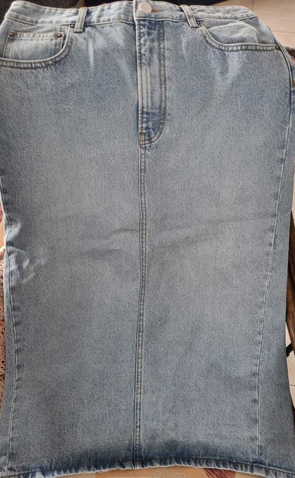 дълга дънкова пола COACH Long Denim Skirt