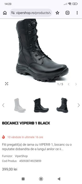 Bocanci Viper 1 Black Iarnă
