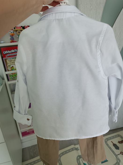 Детски официален костюм с вратовръзка бежов цвят