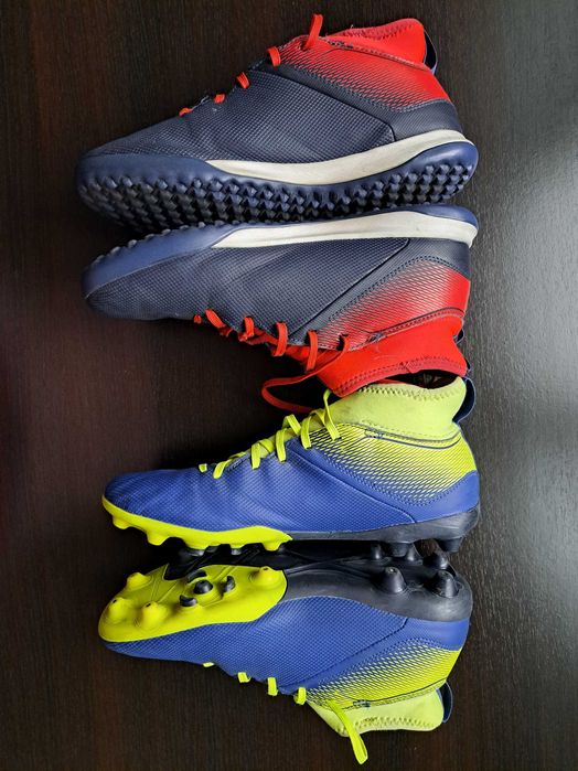 2 perechi ghete fotbal Decathlon, marimea 38