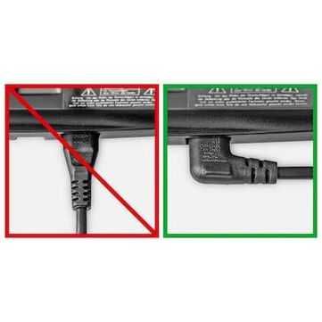 Захранващ кабел под ъгъл 90 градуса от двете страни, 3.0 m, черен