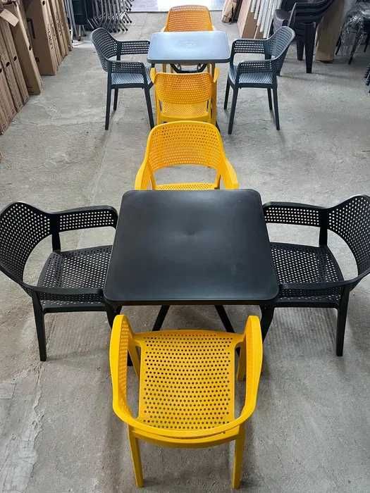 Висококачествен елегантен комплект маса + 4 или 6 стола 3 цвята мод.10