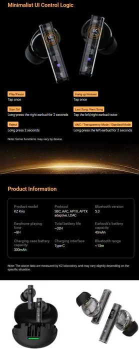 Новые запечатанные TWS наушники KZ Krio Hi-Fi SBC AAC APTX LDAC